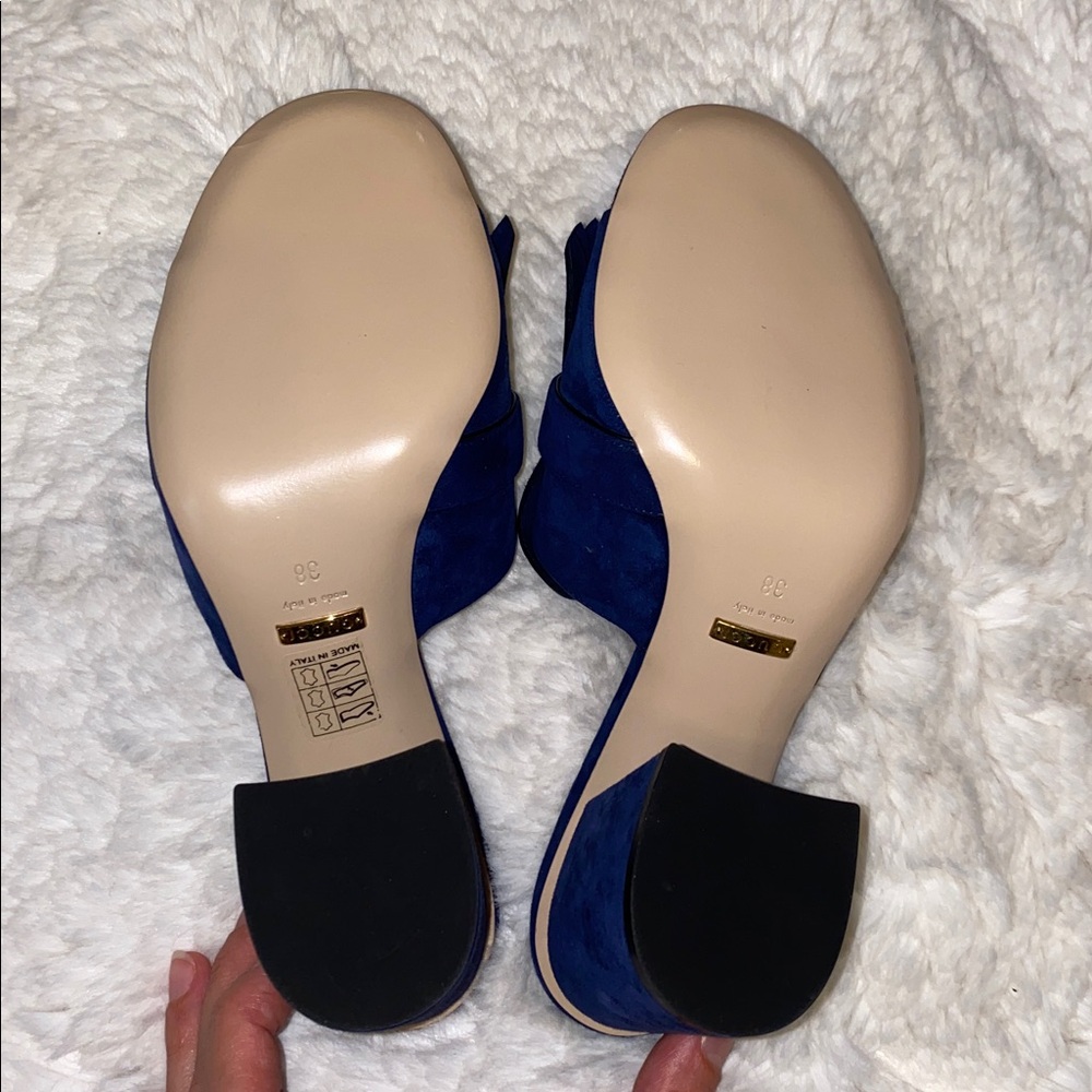 Gucci Women's GG Navy Fringe Sandals - Picture 7 of 11